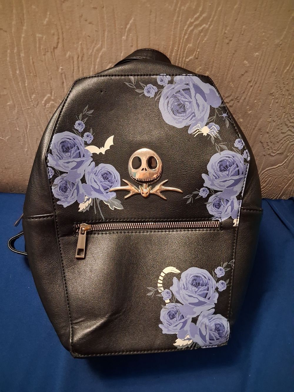Nightmare Before Christmas Jack Skellington Purple Rose Mini Backpack